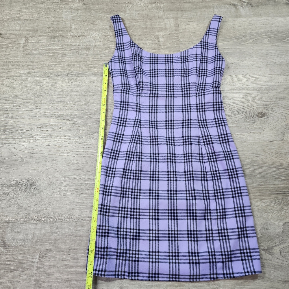 EMPYRE Purple Black Plaid Dress Small - Picture 3 of 16